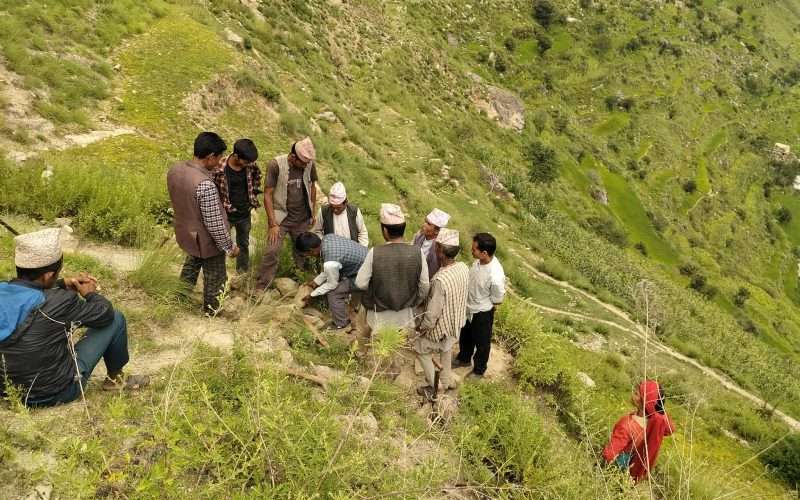 विप्लव नेतृत्वको नेकपाद्वारा जनश्रममार्फत २ सय मिटर बाटो निर्माण