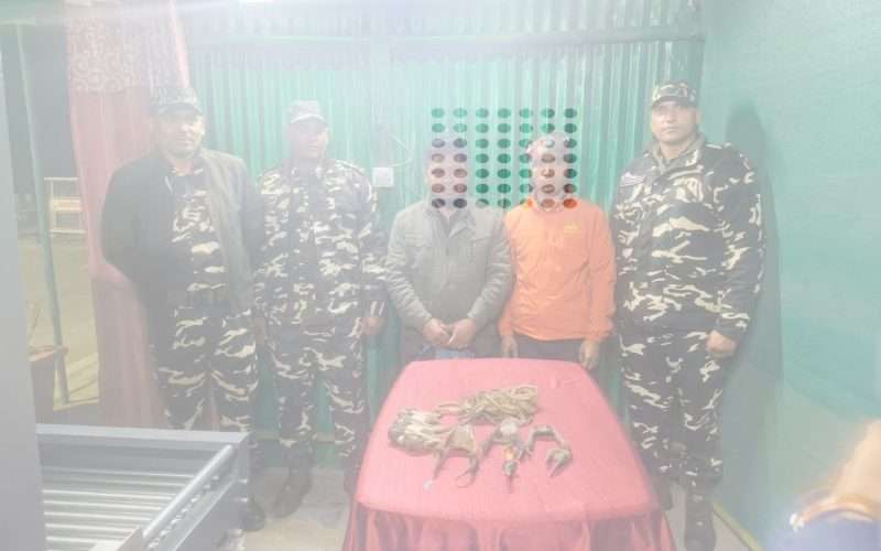 नेपाल -भारत सिमानाकाबाट वन्यजन्तुका हड्डी र अंगसहित दुई नेपाली पक्राउ