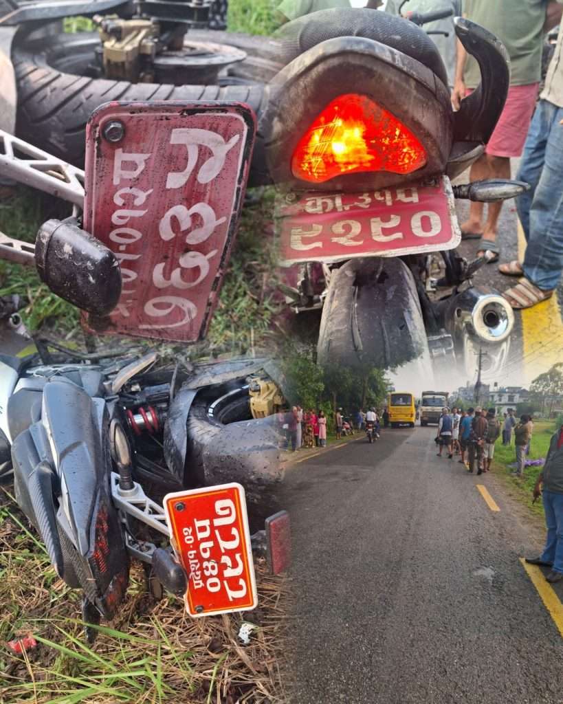 झापामा तीन मोटरसाइकल ठोक्किँदा एकको मृत्यु, चार घाइते