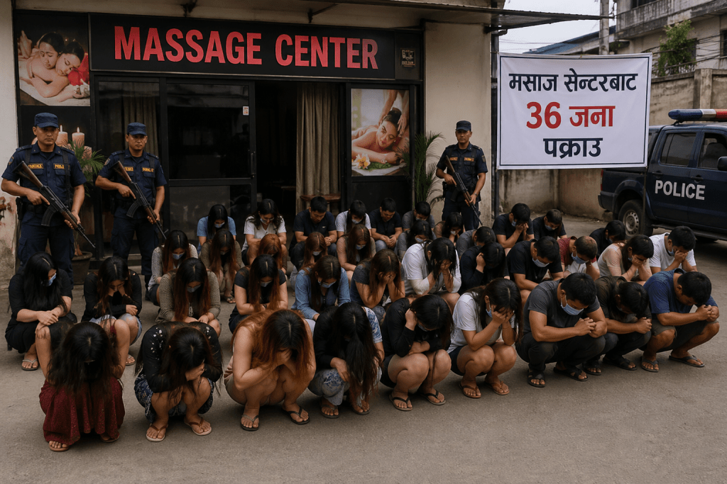 स्पाको आवरणमा गैरकानुनी गतिविधि: विराटनगरमा सञ्चालकसहित ३६ जना पक्राउ