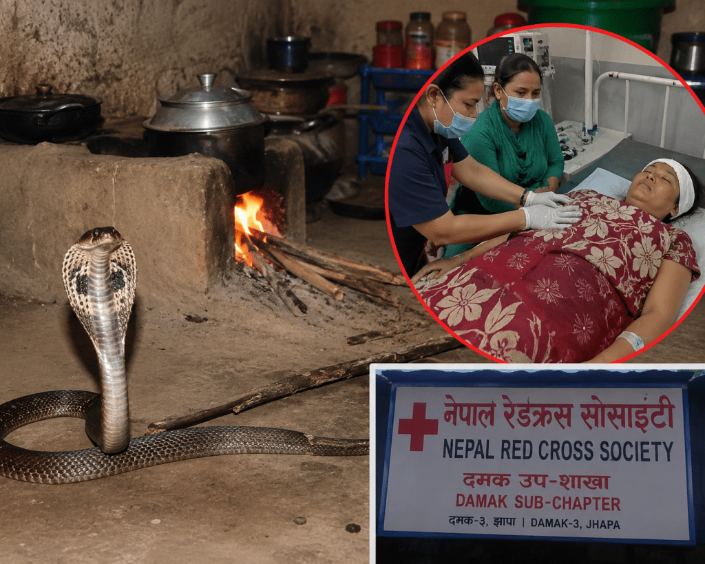 भान्सामा खाना पकाउँदै गरेकी महिलाको सर्पको टोकाइबाट मृत्यु